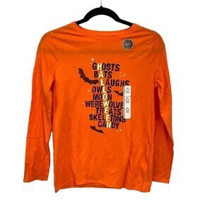 Target Girls' Halloween Long Sleeve Graphic T-Shirt -Cat & Jack™ Orange XL 14/16